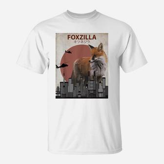 Foxzilla Funny Japanese Fox | Cute Fox Lovers Gift T-Shirt | Crazezy CA