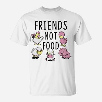 Friends Not Food Cute Vegan Christmas Gift T-Shirt | Crazezy DE