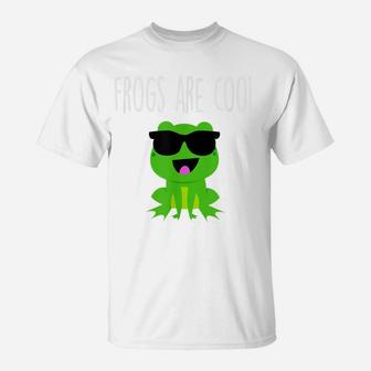 Frogs Are Cool Funny Frog Lover Gift Toddler Boys Girls Kids T-Shirt | Crazezy