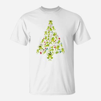 Frogs Christmas Tree Animal Xmas Pjs Pajamas Women Men Kids T-Shirt | Crazezy AU