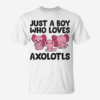 Funny Axolotl Just A Boy Who Loves Axolotls T-Shirt | Crazezy