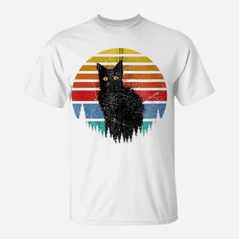 Funny Black Cat Vintage Retro Style - Cats Lover Gift Zip Hoodie T-Shirt | Crazezy DE