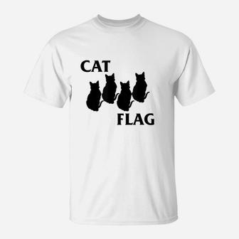 Funny Cat Flag T-Shirt | Crazezy