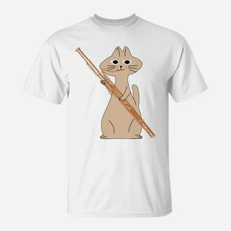Funny Cat Playing Bassoon Play Orchestra Music Cat Lovers T-Shirt | Crazezy