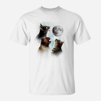 Funny Cat Tshirt, Cats Meowling At Moon Shirt, Cat Lover T-Shirt | Crazezy