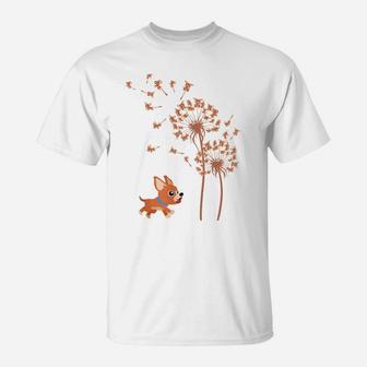 Funny Chihuahua Dandelion Flower Cute Dog Lover Mens Womens T-Shirt | Crazezy