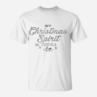 Funny Christmas Drinking Shirt Tequila Liquor Drinker Saying T-Shirt | Crazezy