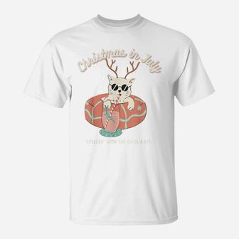 Funny Christmas In July, Cat Lovers T-Shirt | Crazezy AU