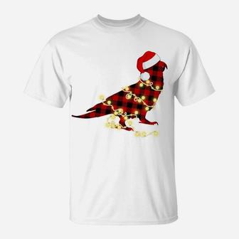 Funny Christmas Light Parrot Red Plaid Family Xmas Gifts Sweatshirt T-Shirt | Crazezy