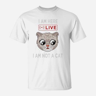 Funny Conference Call I Am Not A Cat Meme Shirt T-Shirt | Crazezy