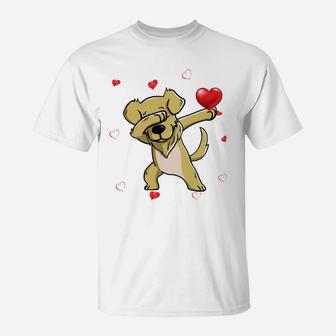 Funny Dabbing Golden Retriever Dog Breeds Valentines Day Gift T-Shirt - Seseable