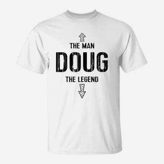 Funny Doug Tee Gift Man Legend Name Gag Gift Raglan Baseball Tee T-Shirt | Crazezy