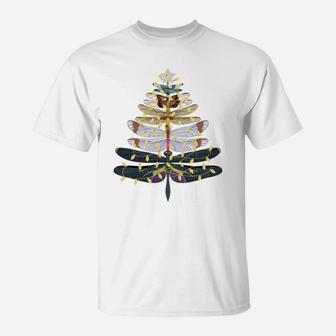 Funny Dragonfly Christmas Tree Sweatshirt T-Shirt | Crazezy