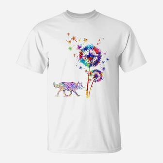 Funny Husky Dandelion Flower Dog Lover Watercolor Men Women T-Shirt | Crazezy