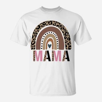 Funny Mama Mom Leopard Print Boho Rainbow Mother's Day Gift Sweatshirt T-Shirt | Crazezy DE
