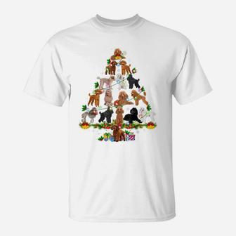 Funny Poodle Christmas Tree Ornament Decor Xmas Dog Dad Mom T-Shirt | Crazezy