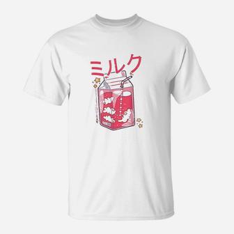 Funny Retro 90S Soft Grunge Japanese Kawaii Strawberry Milk T-Shirt | Crazezy