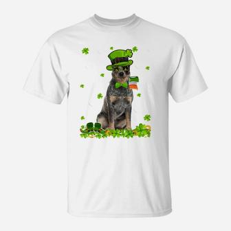 Funny St Patricks Day Australian Cattle Dog Cute Shamrock T-Shirt | Crazezy DE
