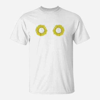Funny Sunflower Bobs Women Girls Party Gift Hippie T-Shirt | Crazezy UK