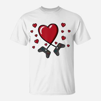 Gamer Valentines Day Shirt Heart Video Controller Kids Boys T-Shirt | Crazezy UK