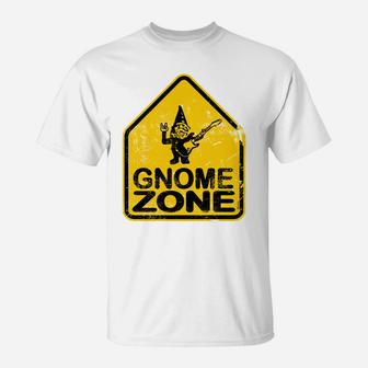Garden Gnome Rocker Guitar Street Sign T-Shirt | Crazezy AU