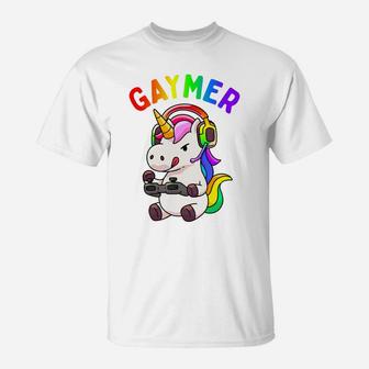 Gaymer Gay Pride Flag Lgbt Gamer Lgbtq Gaming Unicorn Gift T-Shirt | Crazezy DE