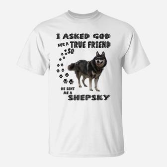 Gerberian Shepsky Quote Mom Dad Art, Cute German Husky Dog Sweatshirt T-Shirt | Crazezy AU