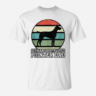 German Shorthaired Pointer Dad I Retro Pointer Dog T-Shirt | Crazezy