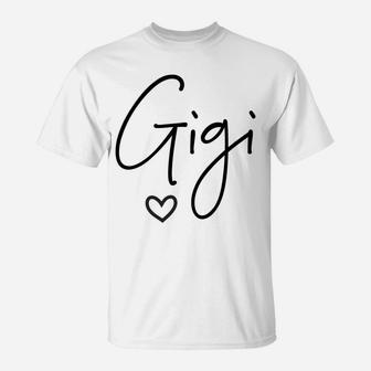 Gigi For Grandma Women Mother's Day Christmas Grandkids T-Shirt | Crazezy