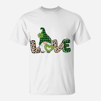 Gnome St Patricks Day Leprechaun Tomte Love Leopard Green Sweatshirt T-Shirt | Crazezy