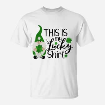 Gnome T Shirt Shamrock Lucky Womens Happy St Patricks Day T-Shirt | Crazezy DE