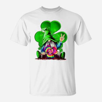Gnome Tie Dye Shamrock St Patrick´S Day Gnome For Women Kids T-Shirt | Crazezy