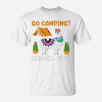 Go Camping Alpaca Tent - Funny Llama Lover Camper T-Shirt | Crazezy CA