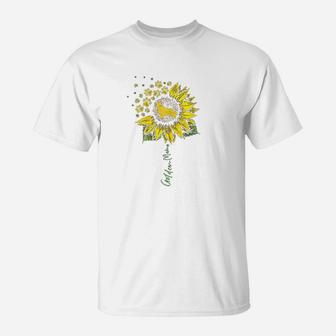 Golden Mom Sunflower Golden Retriever Lover Gifts Dog Mama T-Shirt | Crazezy