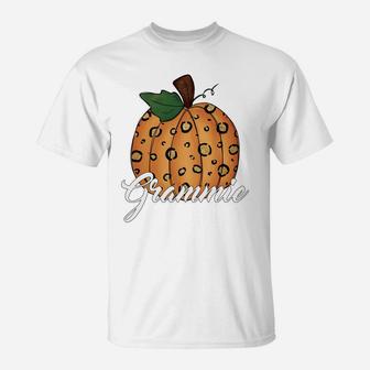 Grammie Pumpkin Leopard Style Funny Grandma Thanksgiving Sweatshirt T-Shirt | Crazezy CA