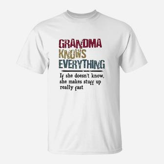 Grandma Knows Everything If She Doesnt Know Gift T-Shirt - Thegiftio UK