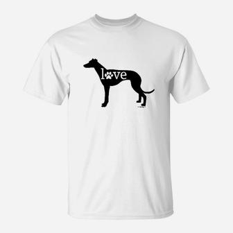 Greyhound Love Dog Paw T-Shirt | Crazezy
