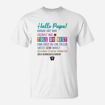 Hallo Papa – Du wirst Vater T-Shirt, Lustiges Ankündigungs-Shirt - Seseable