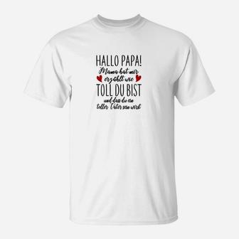 Hallo Papa T-Shirt, Liebevolles Design mit Herzen für Vatertag - Seseable