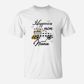 Happiness Is Being A Mom And Nana T-Shirt | Crazezy DE