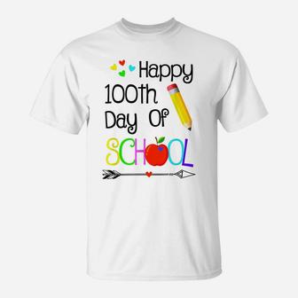 Happy 100Th Day Of School Teacher Kids Boys Girls Toddlers T-Shirt | Crazezy UK