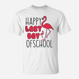 Happy Last Day Of School Flamingo T Shirt Funny Teacher Gift T-Shirt | Crazezy