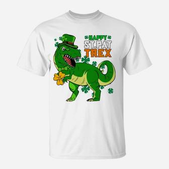 Happy St Pat-Trex Day Saint Patrick Dinosaur Boys Girls Kids T-Shirt | Crazezy CA