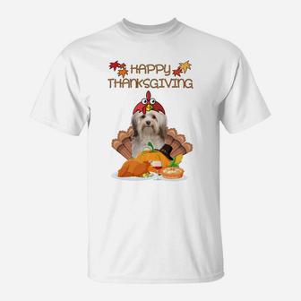 Happy Thanksgiving Day Havanese Gift Dog Funny Turkey Sweatshirt T-Shirt | Crazezy CA