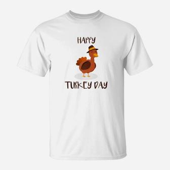 Happy Turkey Day For Kids Boys Girls Turkey Day T-Shirt - Seseable