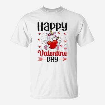 Happy Valentine Day Unicorn Gift Happy Valentines Day T-Shirt - Seseable