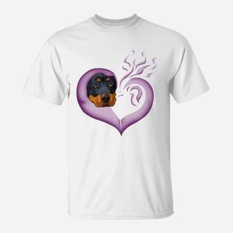 Happy Valentines Day Rottweiler Animal Lovers T-Shirt - Seseable