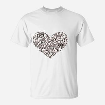 Heart Full Of Dogs T-Shirt | Crazezy UK