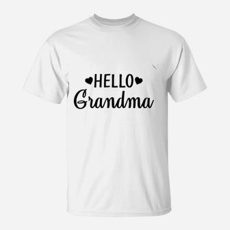 Hello Grandma Funny Baby Announcement T-Shirt - Thegiftio UK