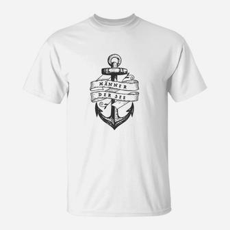 Herren T-Shirt Anker-Motiv Männer Dreist, Maritimes Design Tee - Seseable